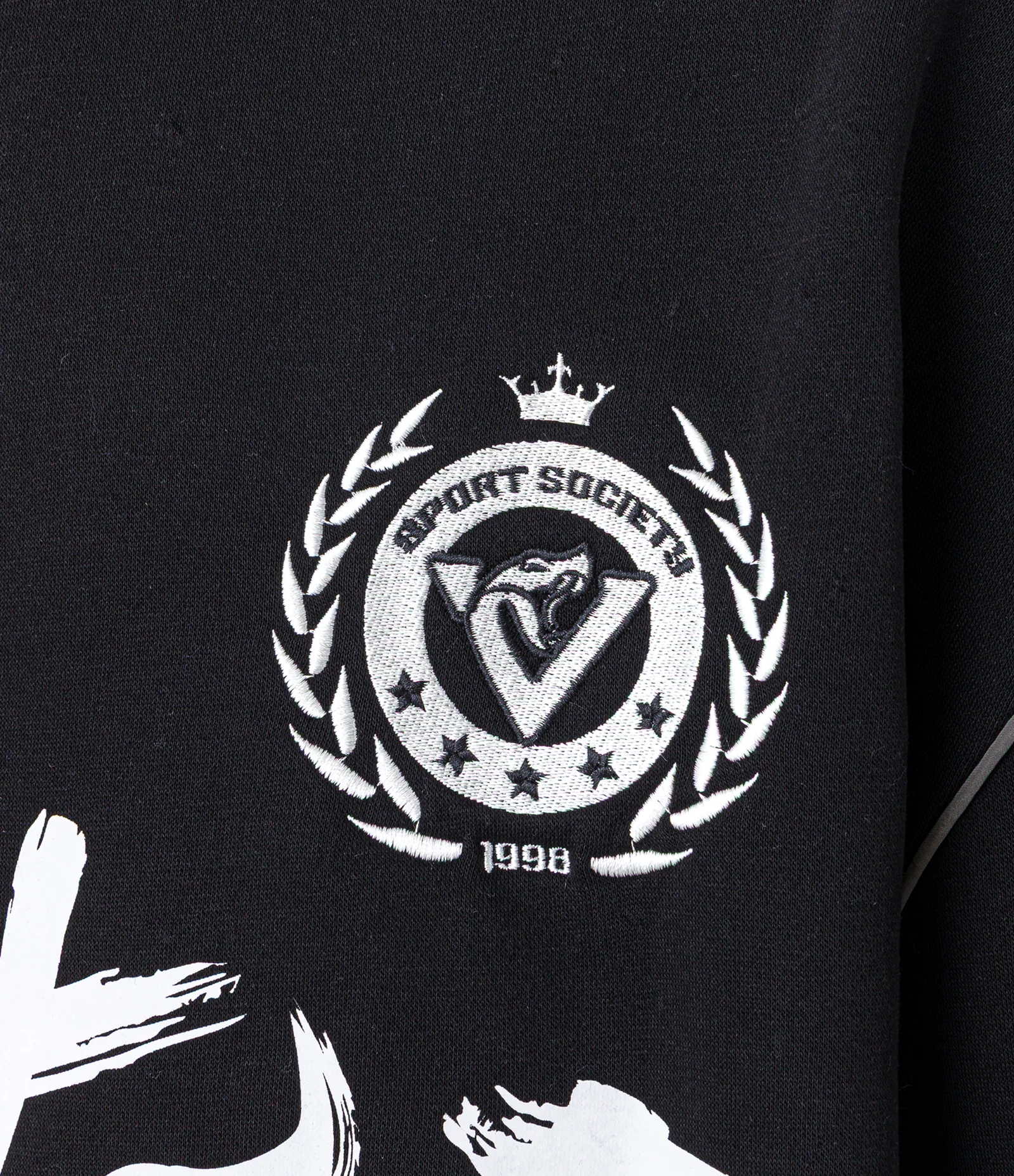 Casaco Moletom com Felpa Estampa Lettering Japonês e Bordado Preto 2