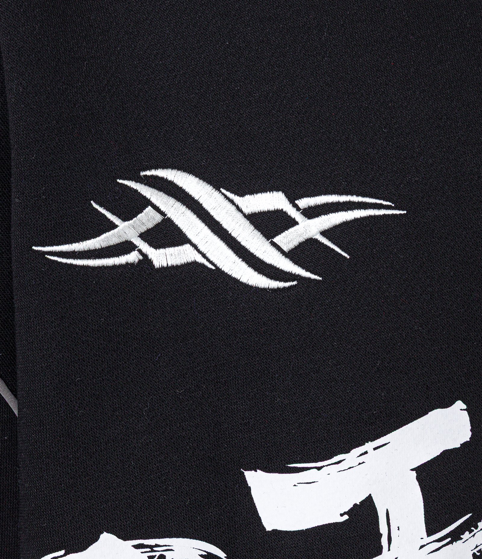 Casaco Moletom com Felpa Estampa Lettering Japonês e Bordado Preto 3