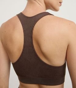 Top Esportivo Nadador Seamless com Bojo e Canelado