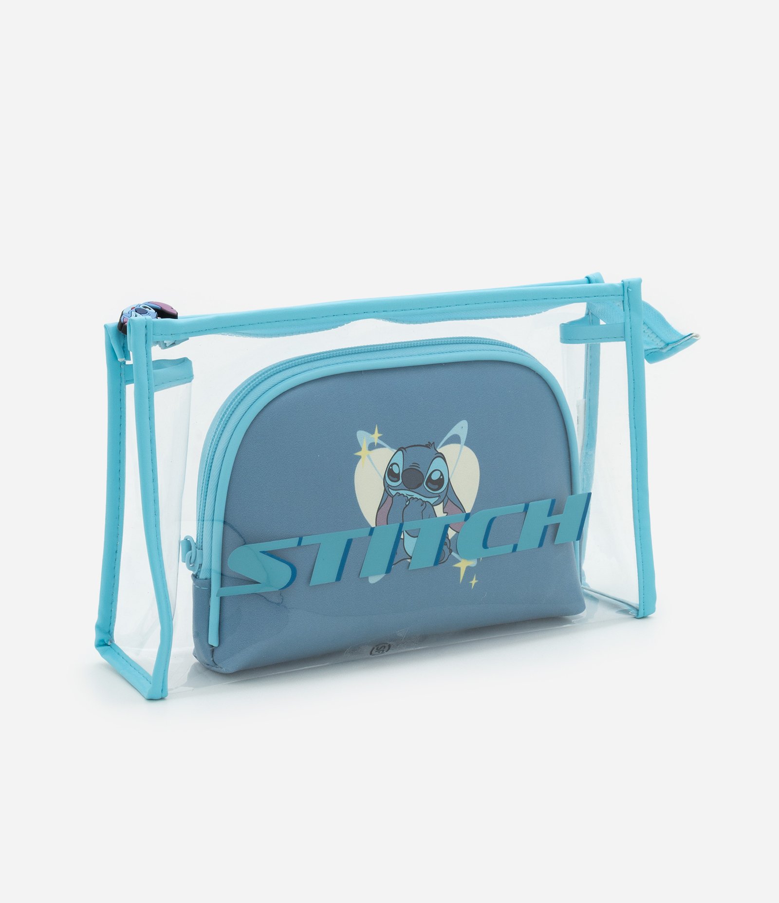 Kit 02 Nécessaire com Estampa Stitch Azul 1