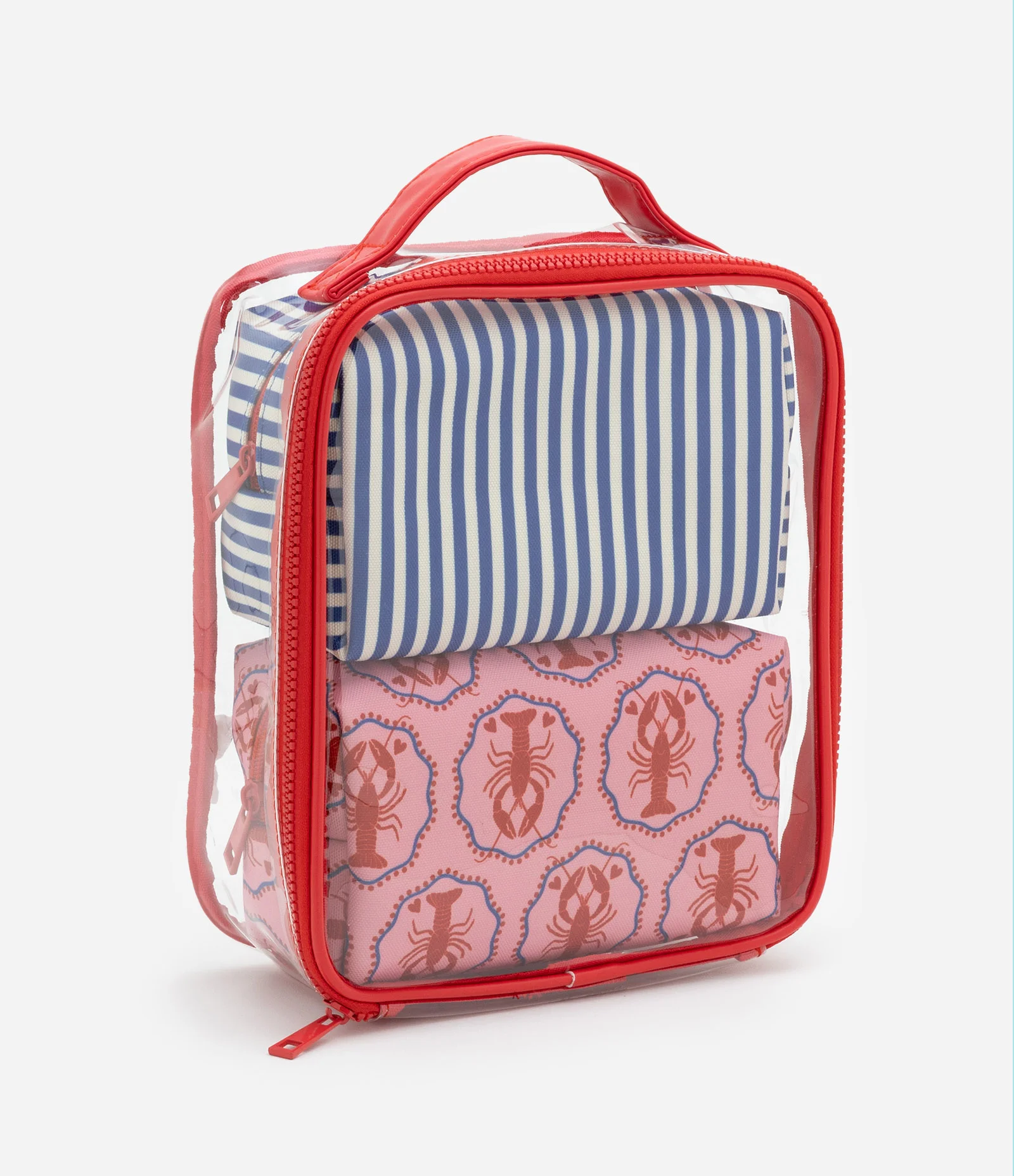 Kit 03 Nécessaires Grande e Retangulares Médias Estampadas Multicores 1