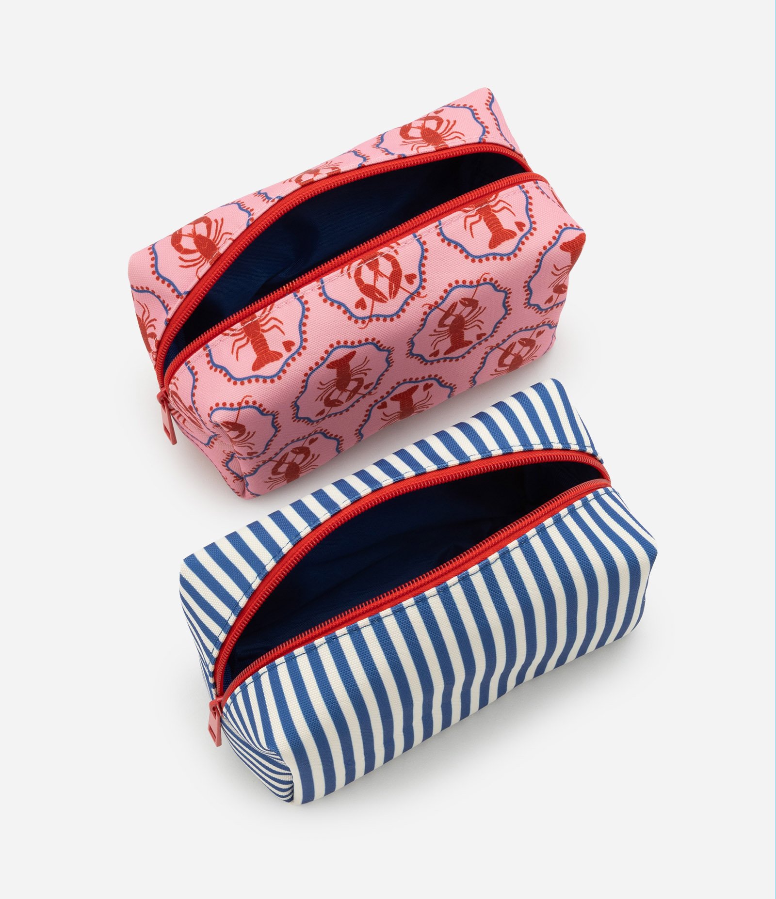 Kit 03 Nécessaires Grande e Retangulares Médias Estampadas Multicores 2