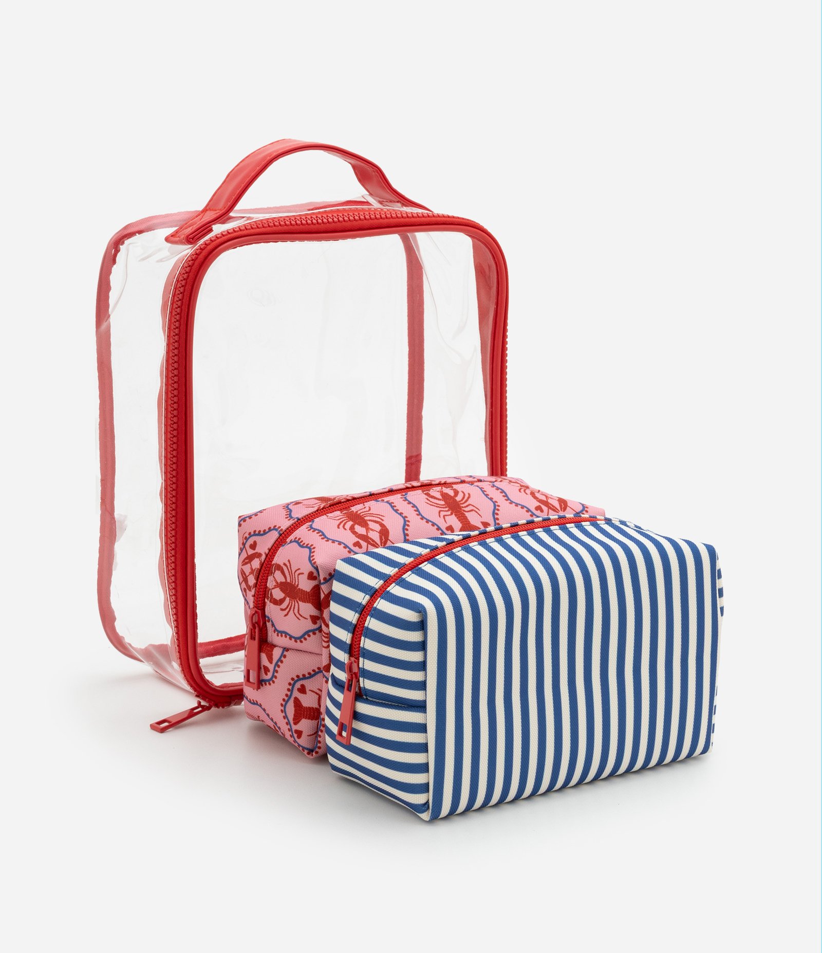 Kit 03 Nécessaires Grande e Retangulares Médias Estampadas Multicores 4