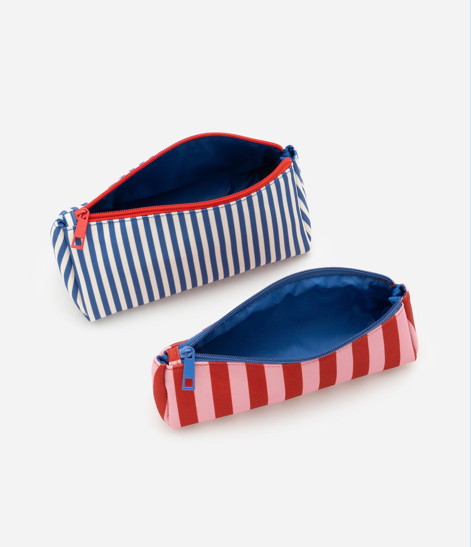 Kit 03 Nécessaires com Tamanhos Diversos com Listras Contrastantes Multicores 5