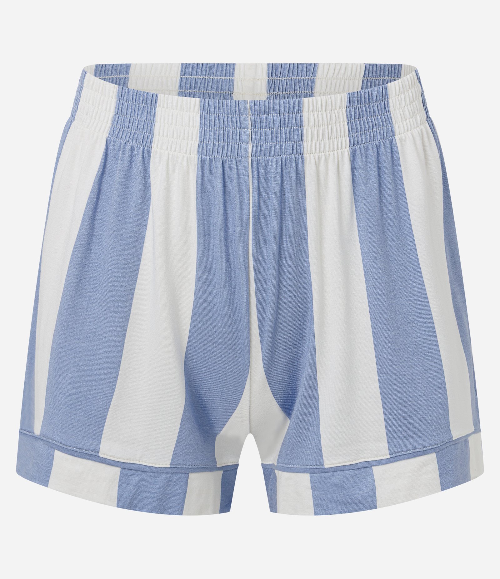 Pijama Americano Short Doll com Estampa Listrada Branco/Azul 3