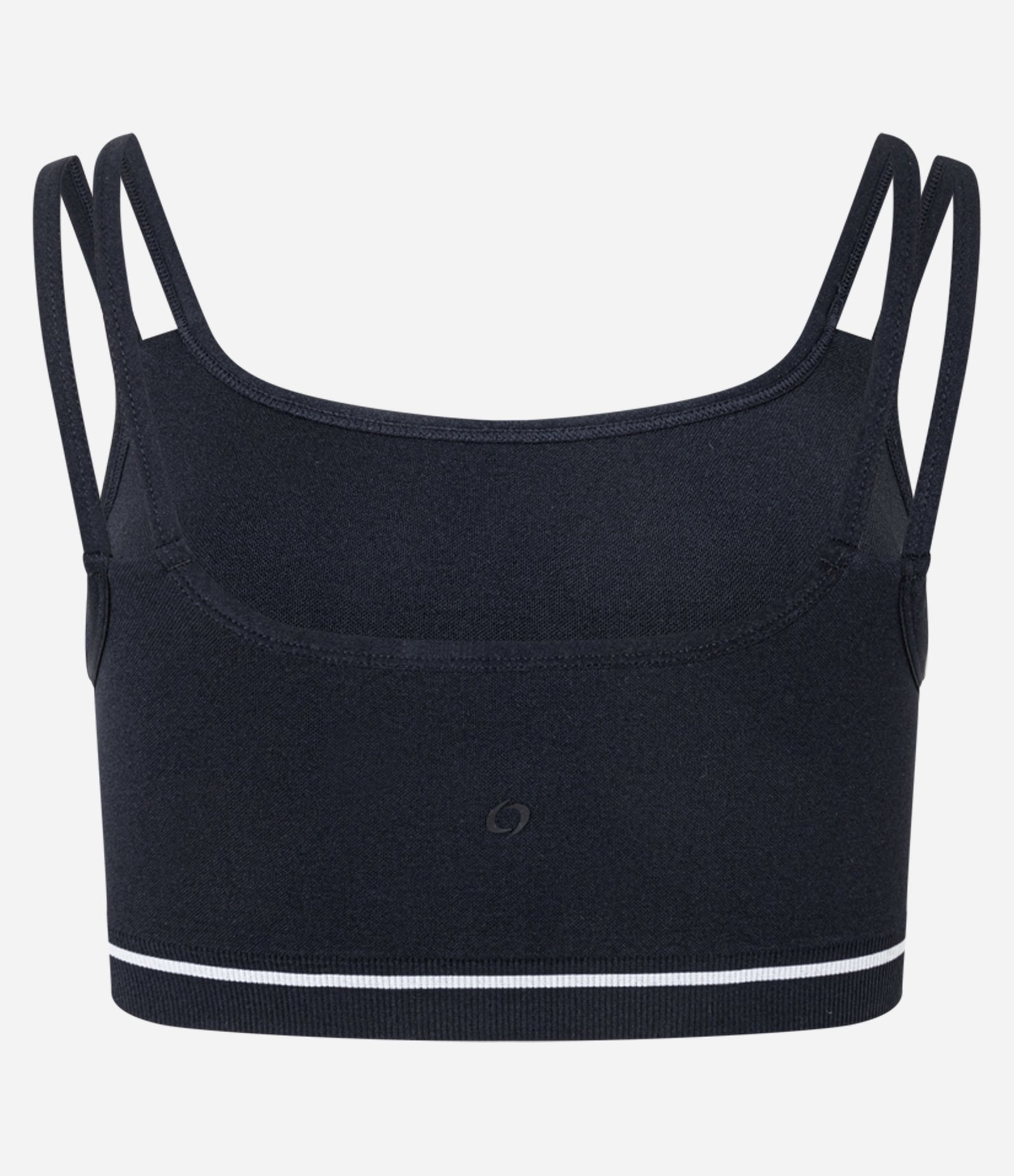 Top Esportivo Seamless com Alças Duplas e Listra na Barra Preto 7