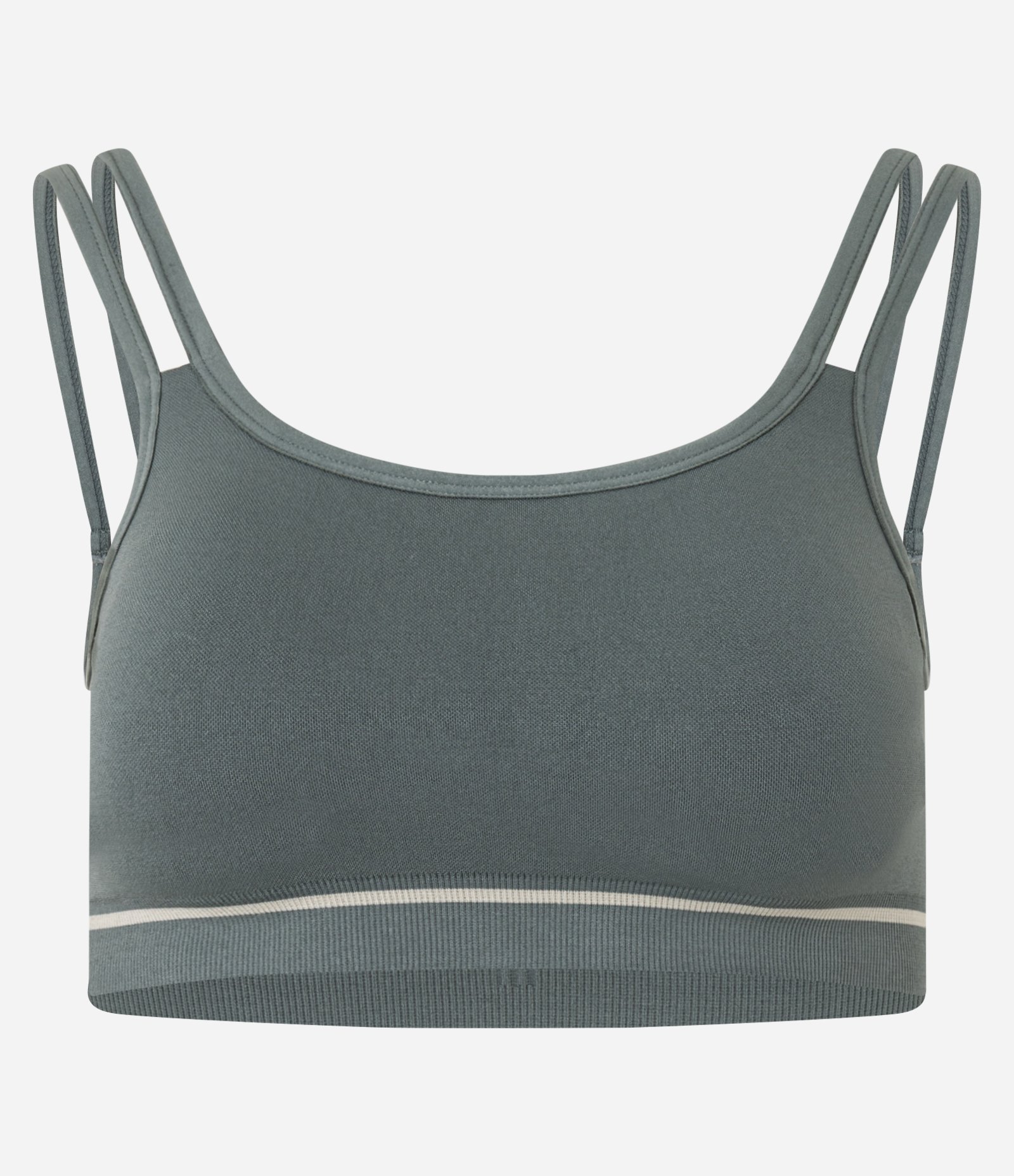 Top Esportivo Seamless com Alças Duplas e Listra na Barra Verde 5