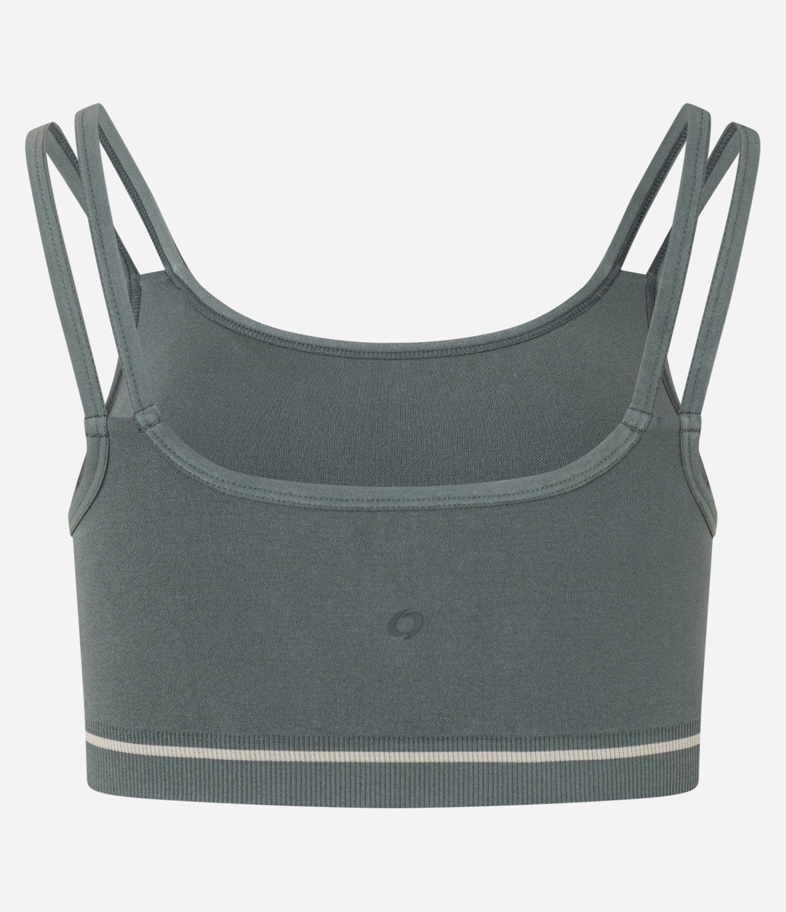Top Esportivo Seamless com Alças Duplas e Listra na Barra Verde 6