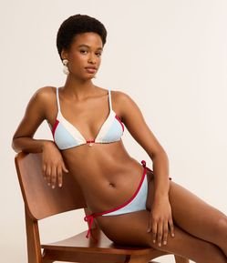 Biquíni Calcinha Lacinho em Microfibra Texturizada com Empina Bumbum