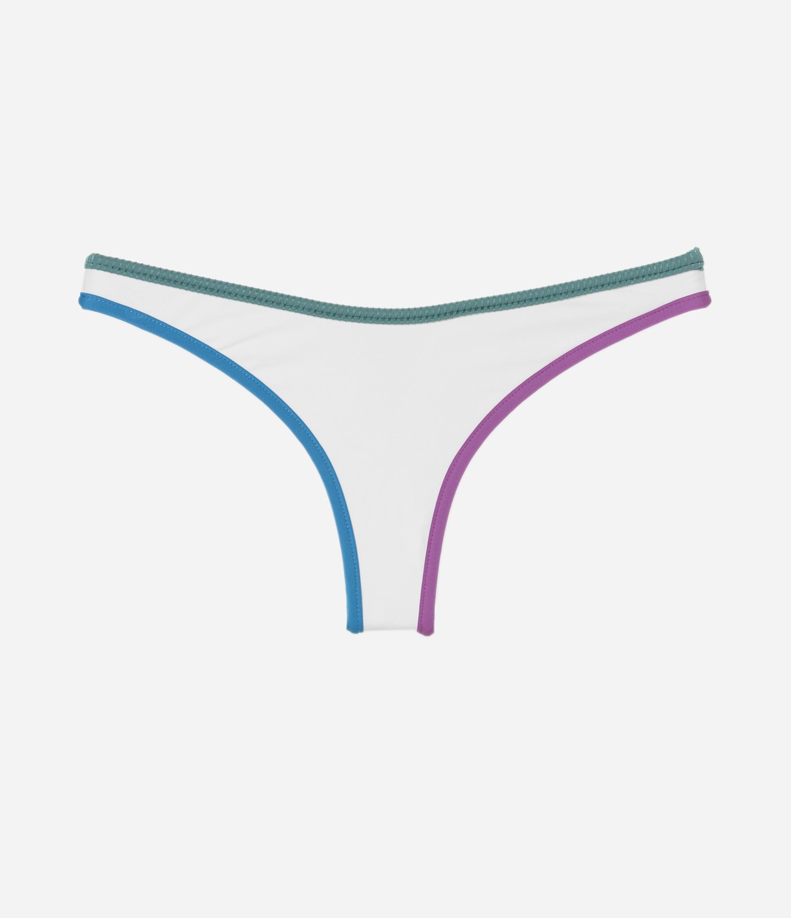 Biquíni Calcinha Asa Delta com Viés Coloridos Branco 5