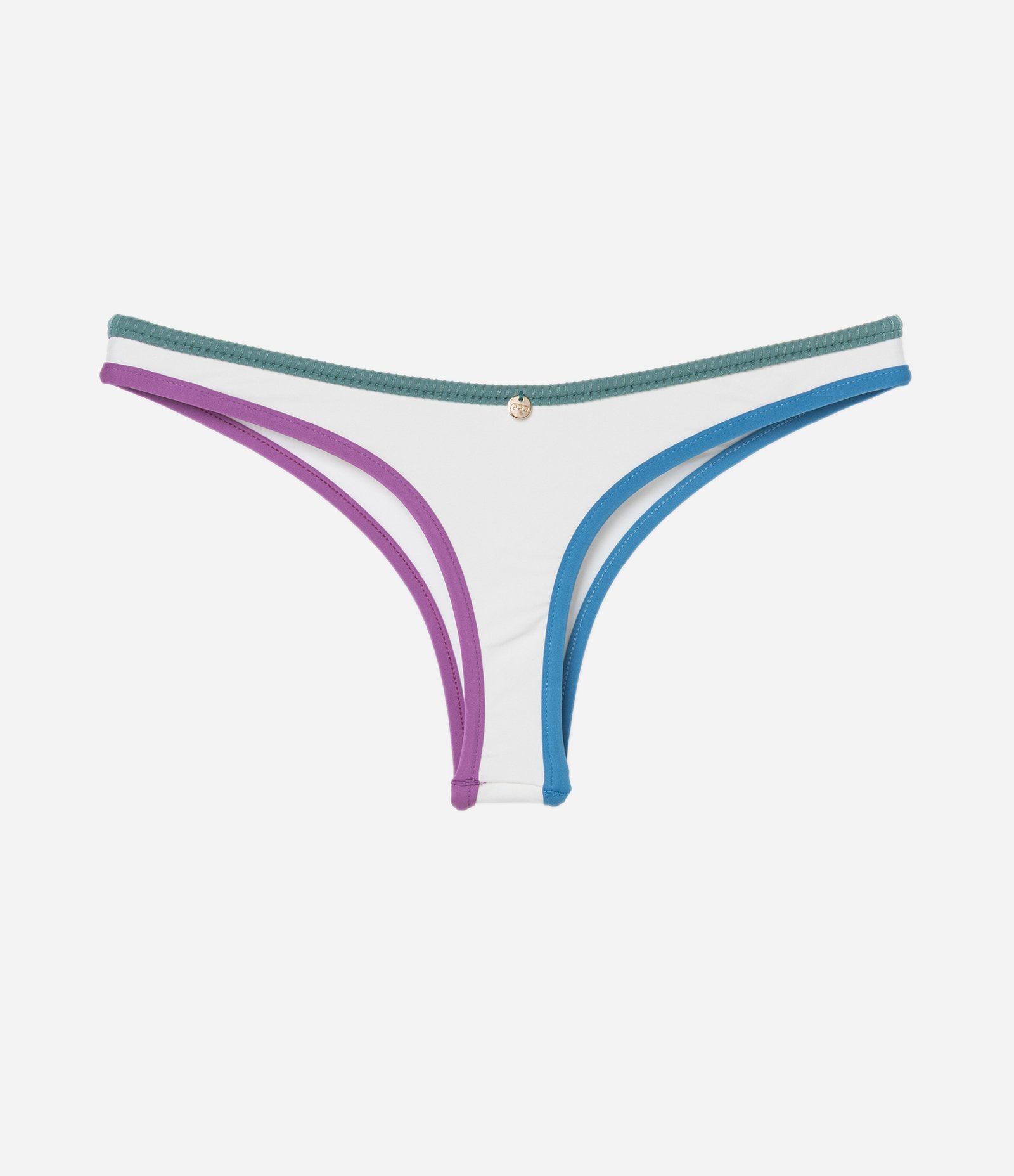Biquíni Calcinha Asa Delta com Viés Coloridos Branco 6