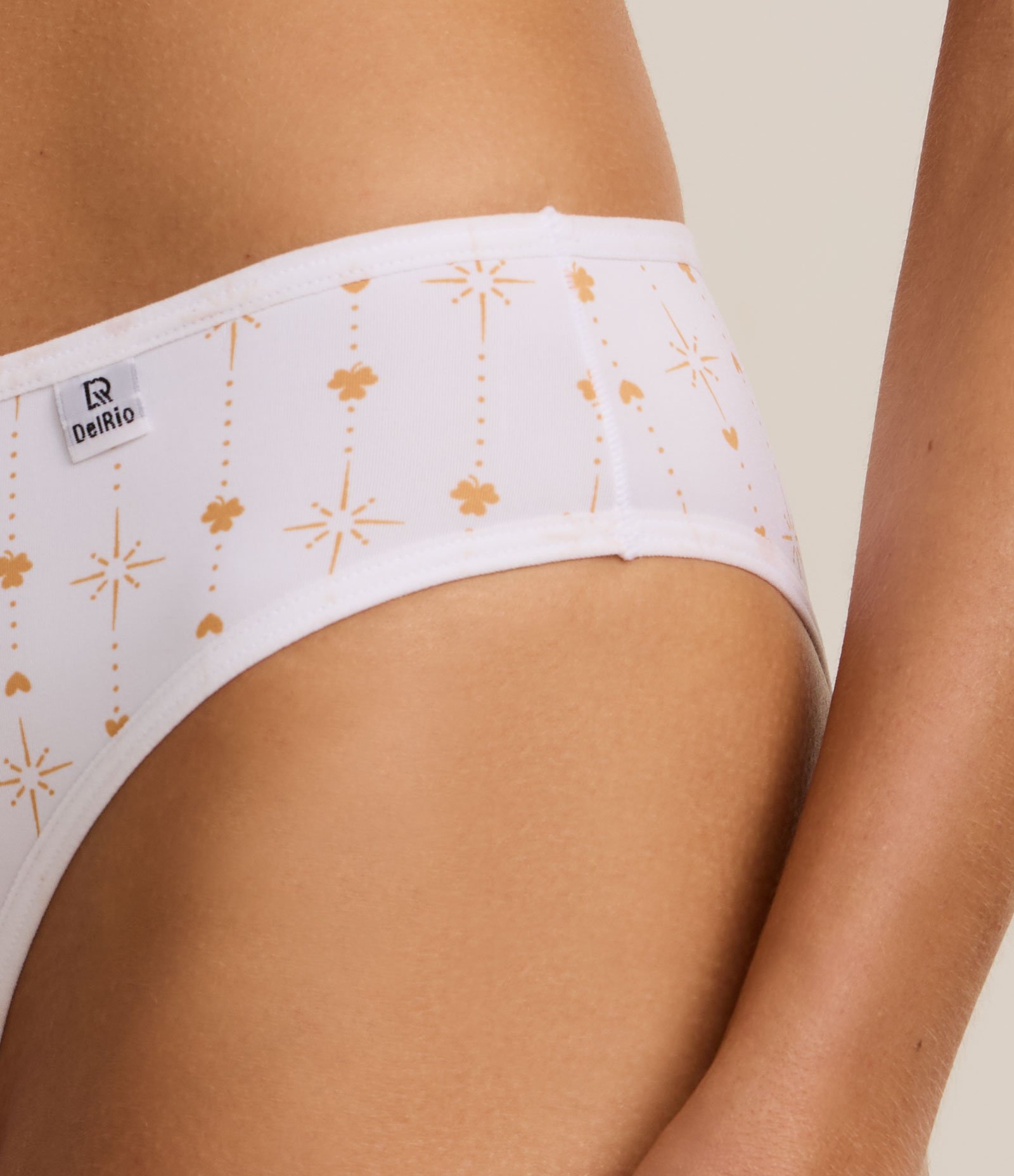 Kit 03 Calcinhas Biquíni em Microfibra DelRio Rosa/Amarelo/Branco 4