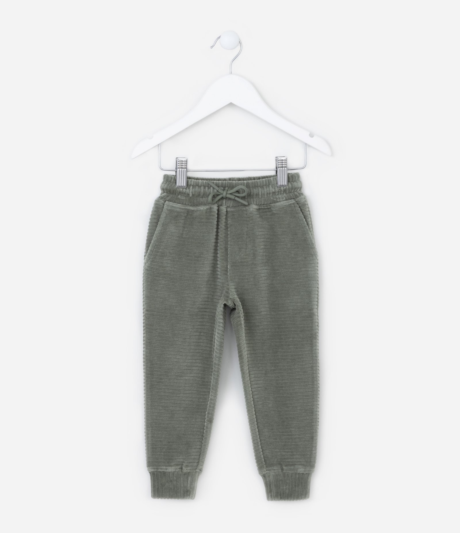 Calça Infantil em Veludo Canelada - Tam 1 a 5 Anos Verde 1