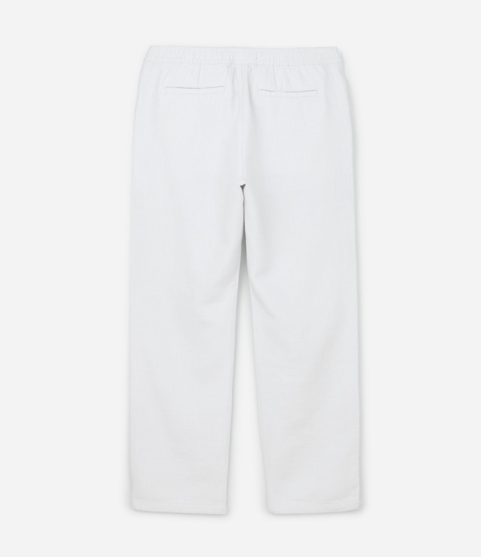 Calça Básica em Cotton Texturizado com Cós Elástico Branco 2