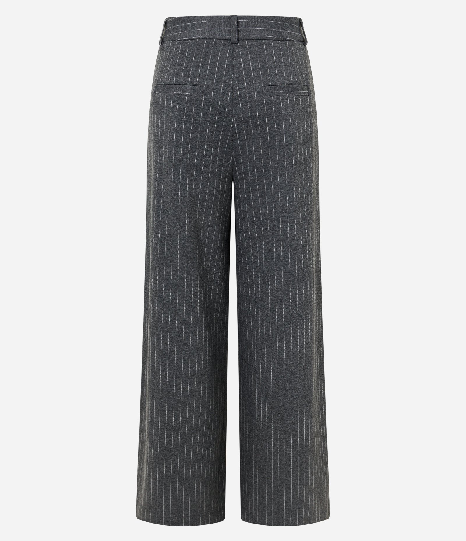 Calça Pantalona em Modal com Risca de Giz Cinza 3