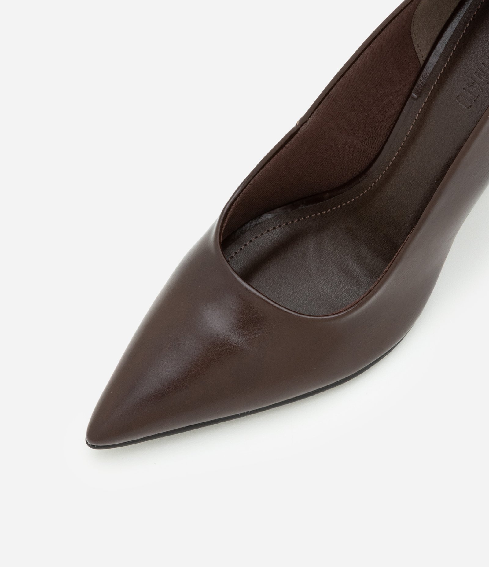 Sapato Scarpin Anabela Bico Fino Marrom 4