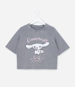 Camiseta Infantil Oversized Marmorizada Cinnamoroll - Tam 5 a 14 Anos
