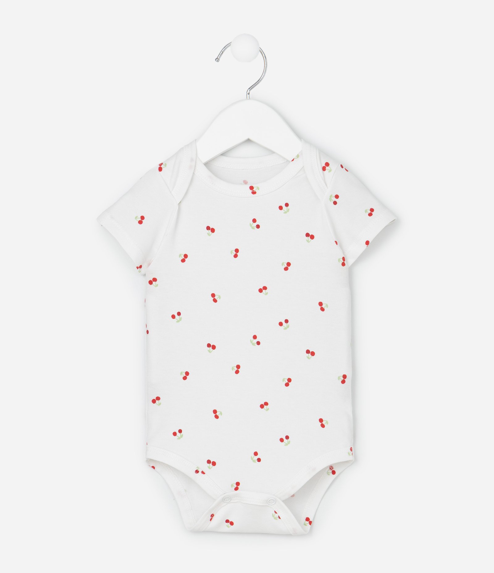 Body Infantil com Estampa de Cereja - Tam RN a 18 Meses Branco 2