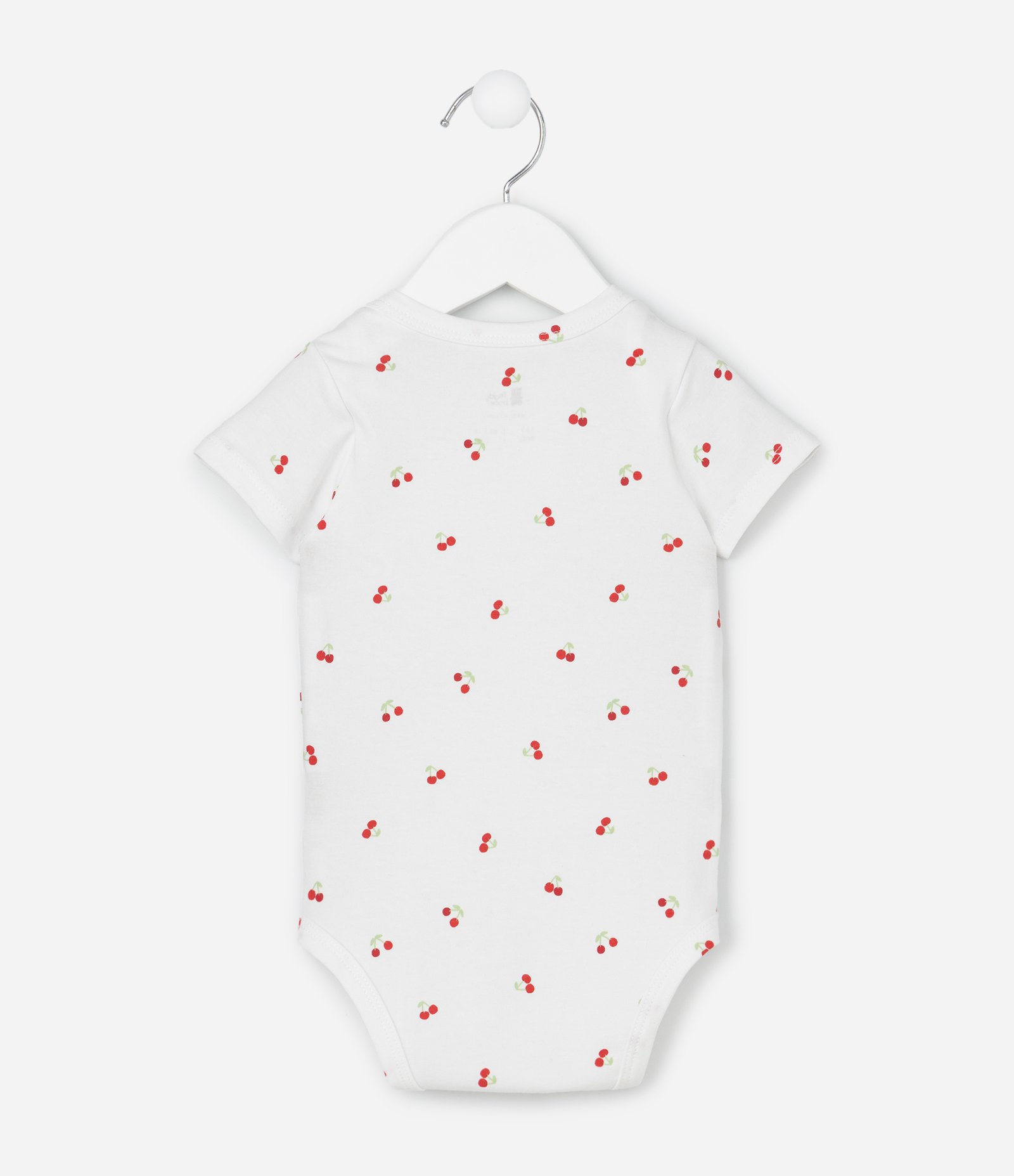 Body Infantil com Estampa de Cereja - Tam RN a 18 Meses Branco 3