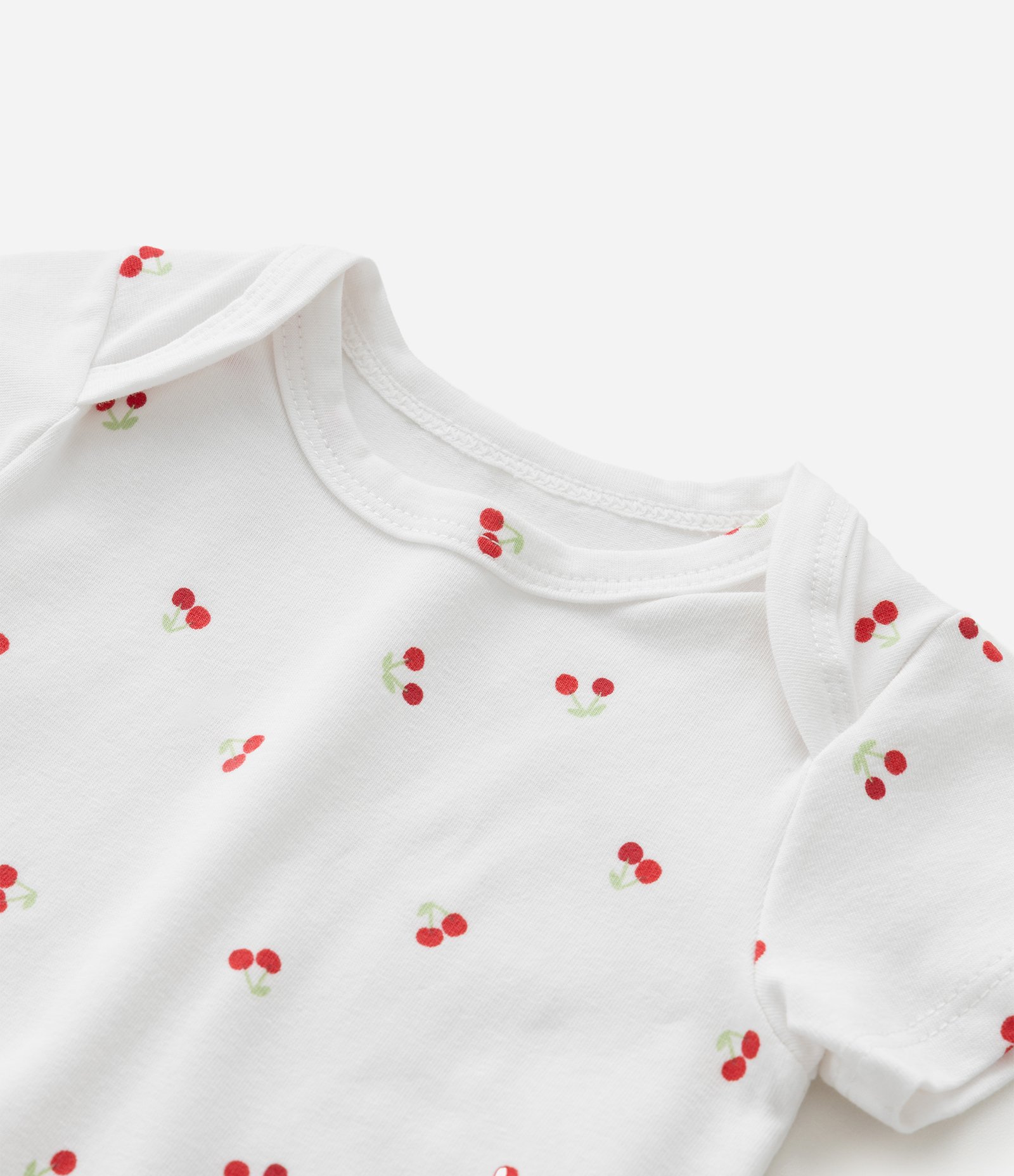 Body Infantil com Estampa de Cereja - Tam RN a 18 Meses Branco 7
