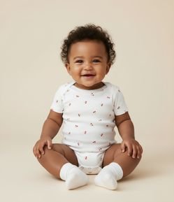 Body Infantil com Estampa de Cereja - Tam RN a 18 Meses