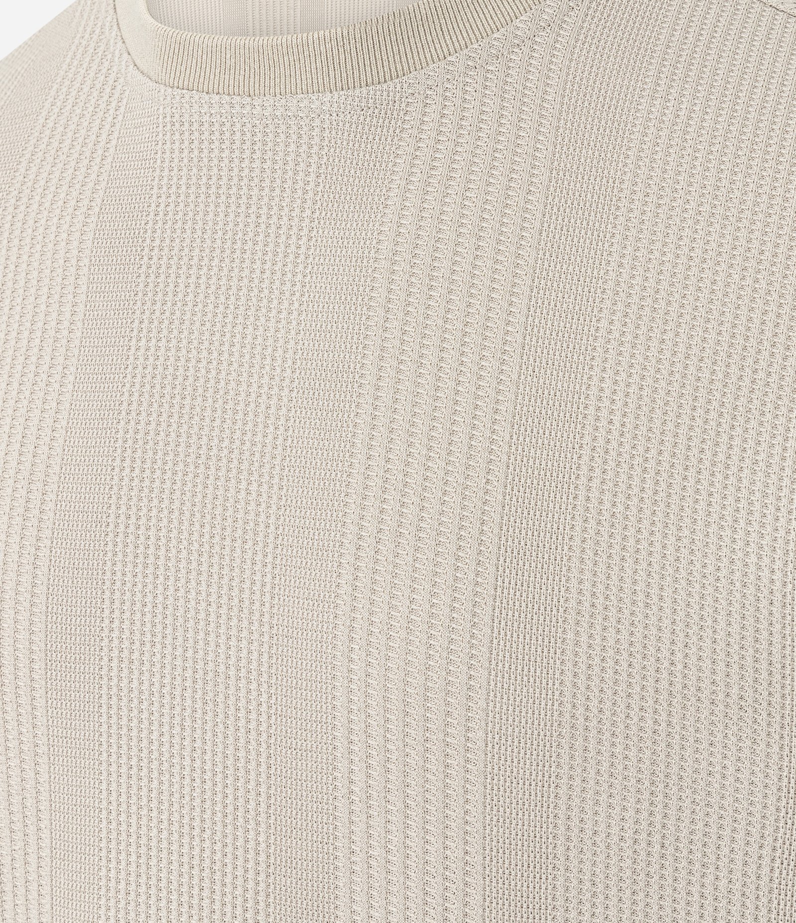 Camiseta Regular em Algodão com Textura Vertical Cinza 3