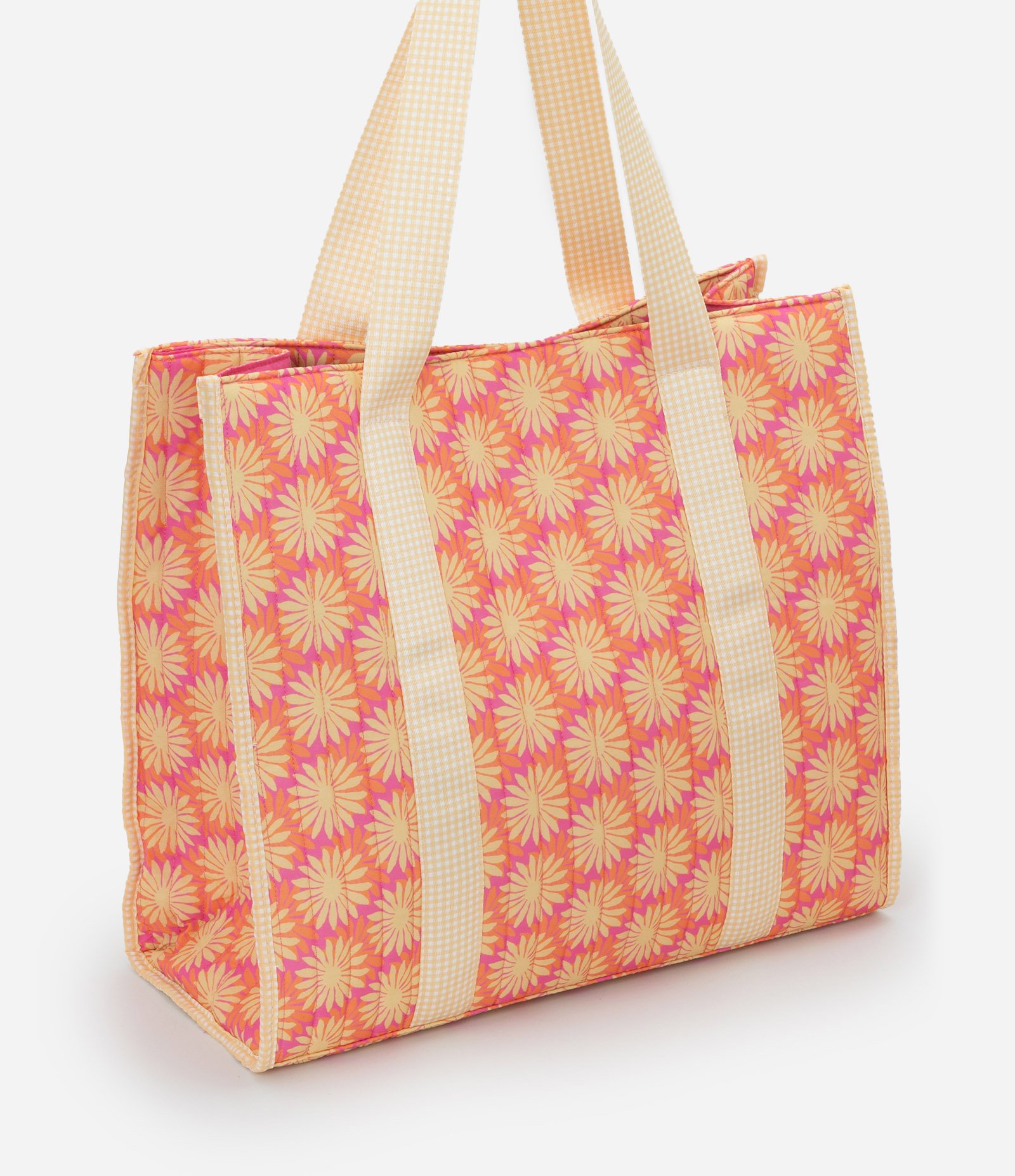 Bolsa de Praia Atoalhada com Estampa Floral Multicores 1