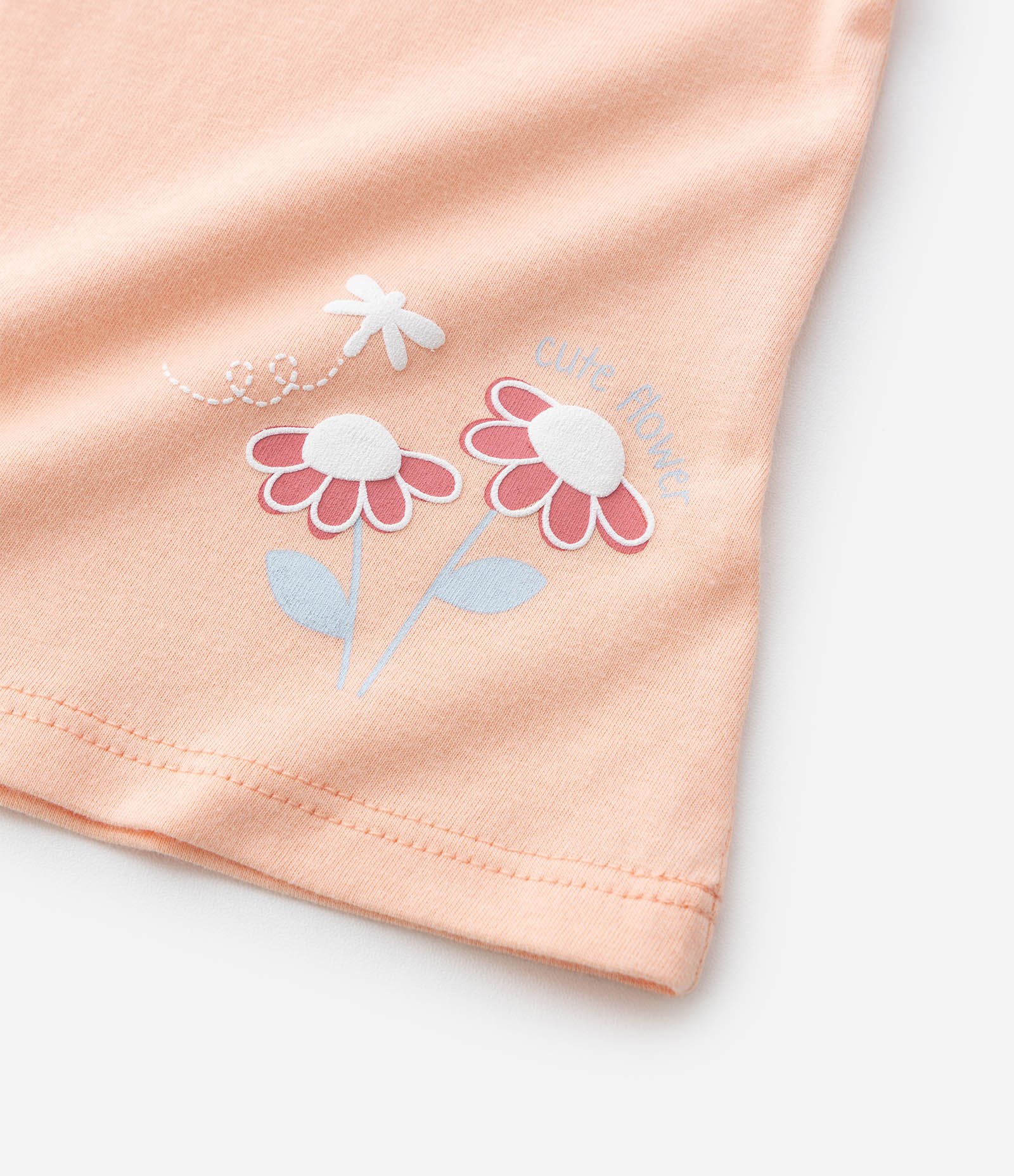 Conjunto Infantil em Cotton com Estampa Floral - Tam 0 a 18 Meses Laranja/Vermelho 12