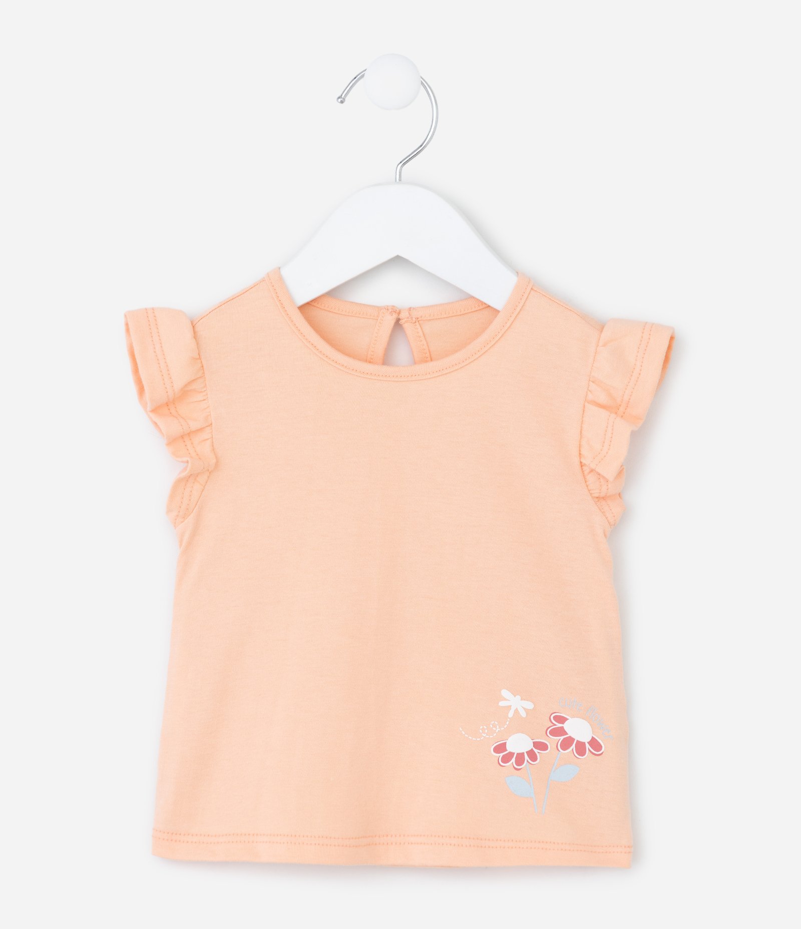 Conjunto Infantil em Cotton com Estampa Floral - Tam 0 a 18 Meses Laranja/Vermelho 2