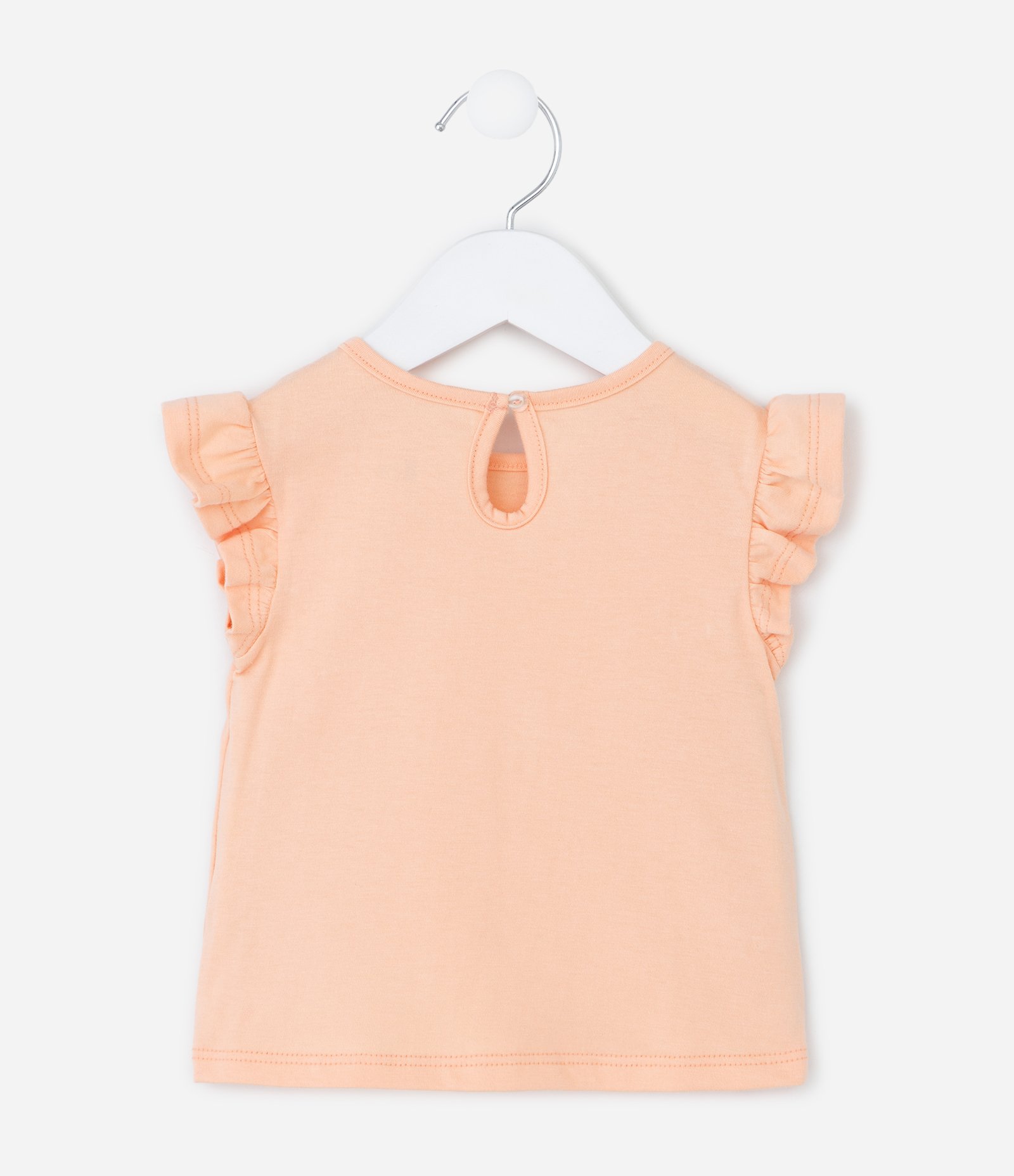 Conjunto Infantil em Cotton com Estampa Floral - Tam 0 a 18 Meses Laranja/Vermelho 3