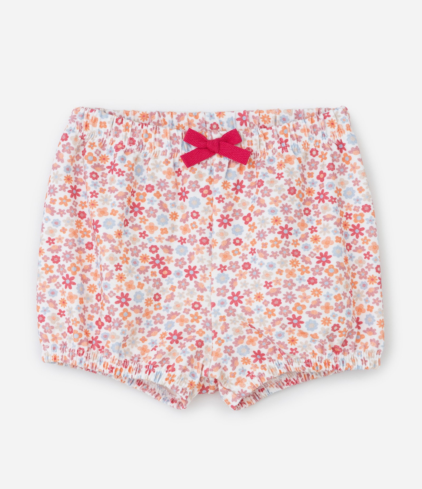 Conjunto Infantil em Cotton com Estampa Floral - Tam 0 a 18 Meses Laranja/Vermelho 4