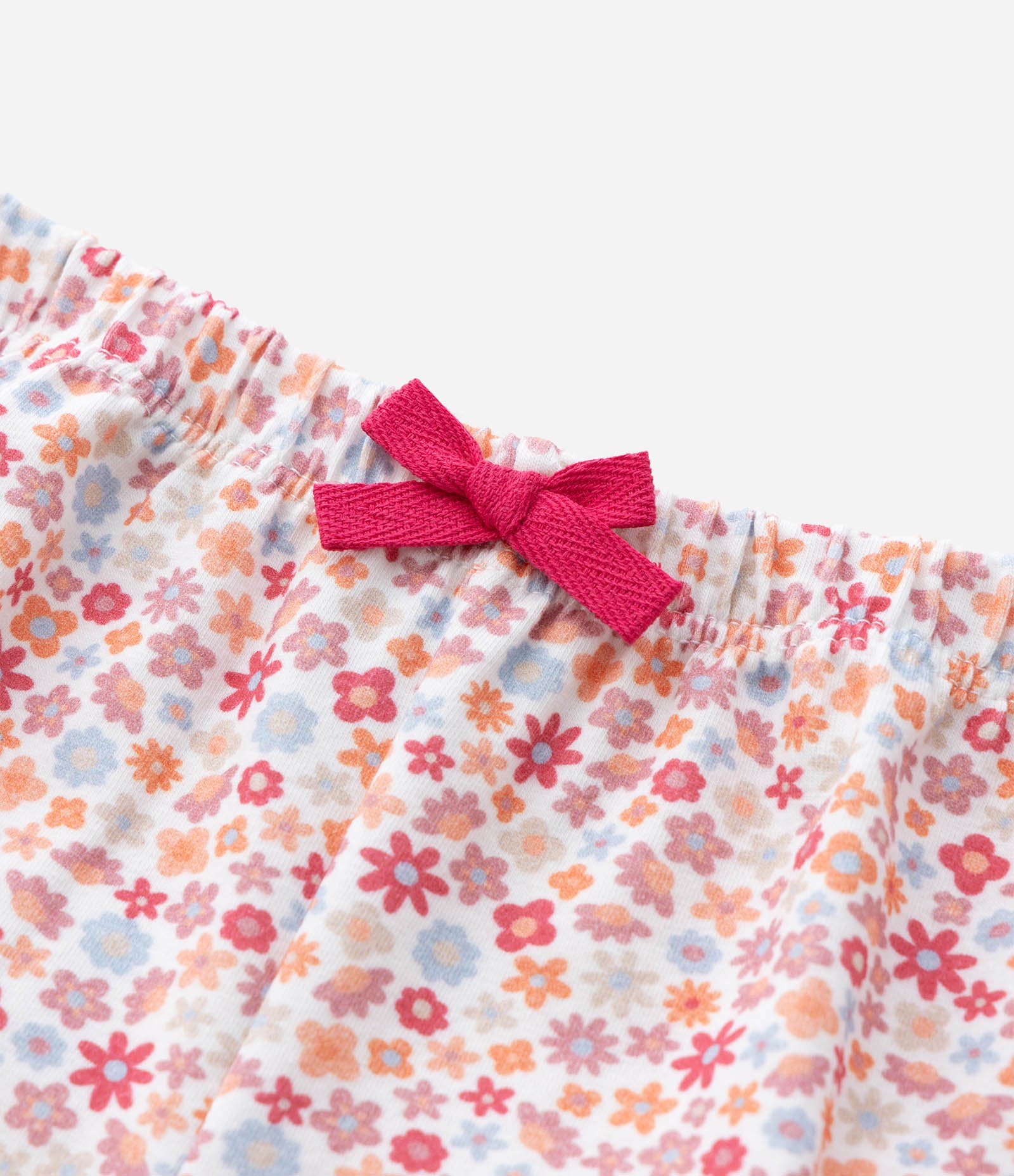 Conjunto Infantil em Cotton com Estampa Floral - Tam 0 a 18 Meses Laranja/Vermelho 6