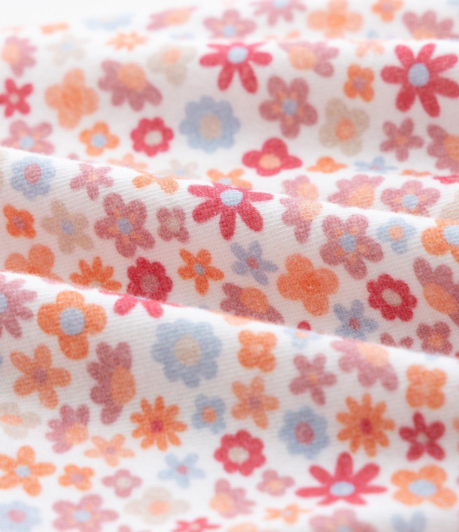 Conjunto Infantil em Cotton com Estampa Floral - Tam 0 a 18 Meses Laranja/Vermelho 7