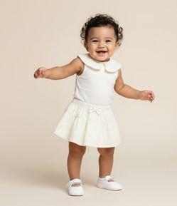 Conjunto Infantil com Body e Saia Texturizados  - Tam 0 a 18 meses