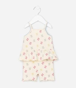 Conjunto Infantil com Estampa de Borboletas - Tam 0 a 18 Meses