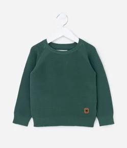 Casaco Infantil em Tricô Texturizado com Manga Raglan – Tam 1 a 4 Anos
