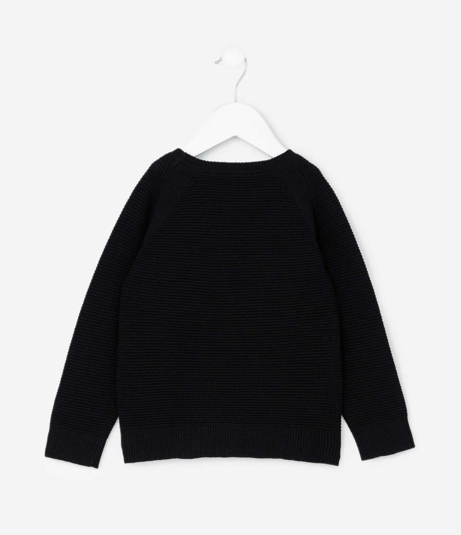 Casaco Infantil em Tricô Texturizado com Manga Raglan – Tam 1 a 4 Anos Preto 2
