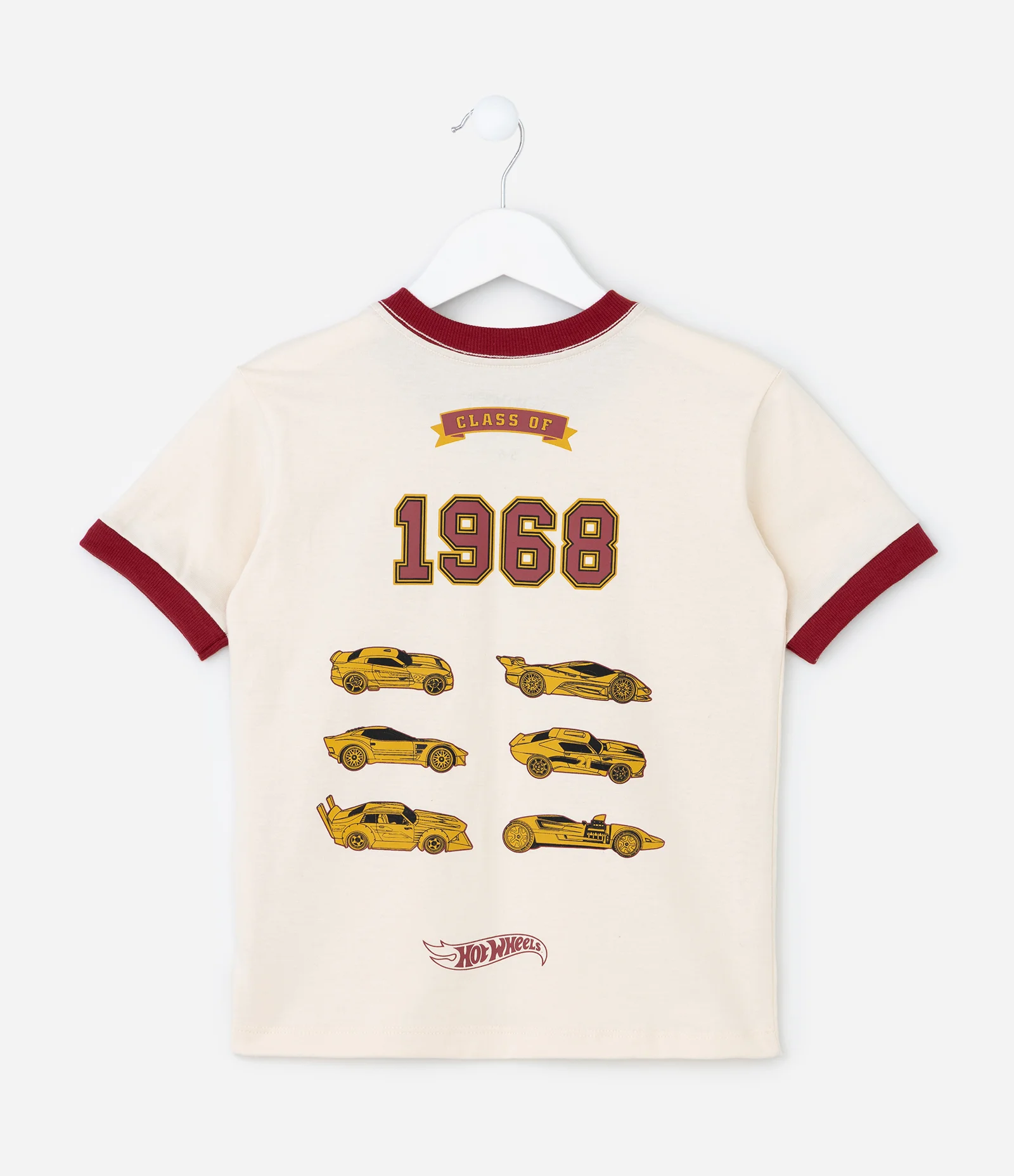 Camiseta Infantil com Estampa e Lettering Hot Wheels - Tam 4 a 10 Anos Bege 1
