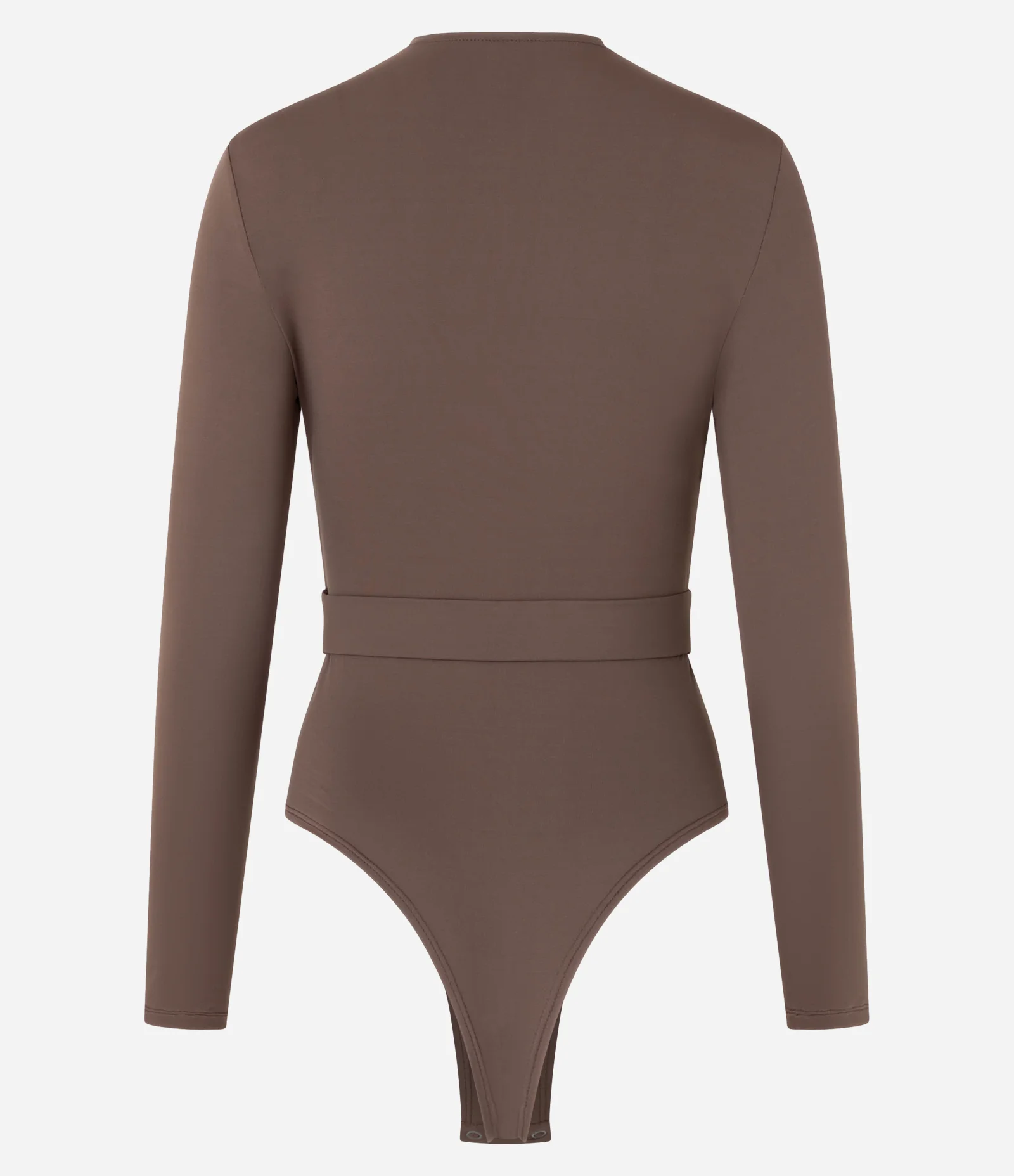 Body com Decote Profundo e Aviamento Aplicado Marrom 2