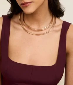 Gargantilha Rígida Aberta em Formato de Lua