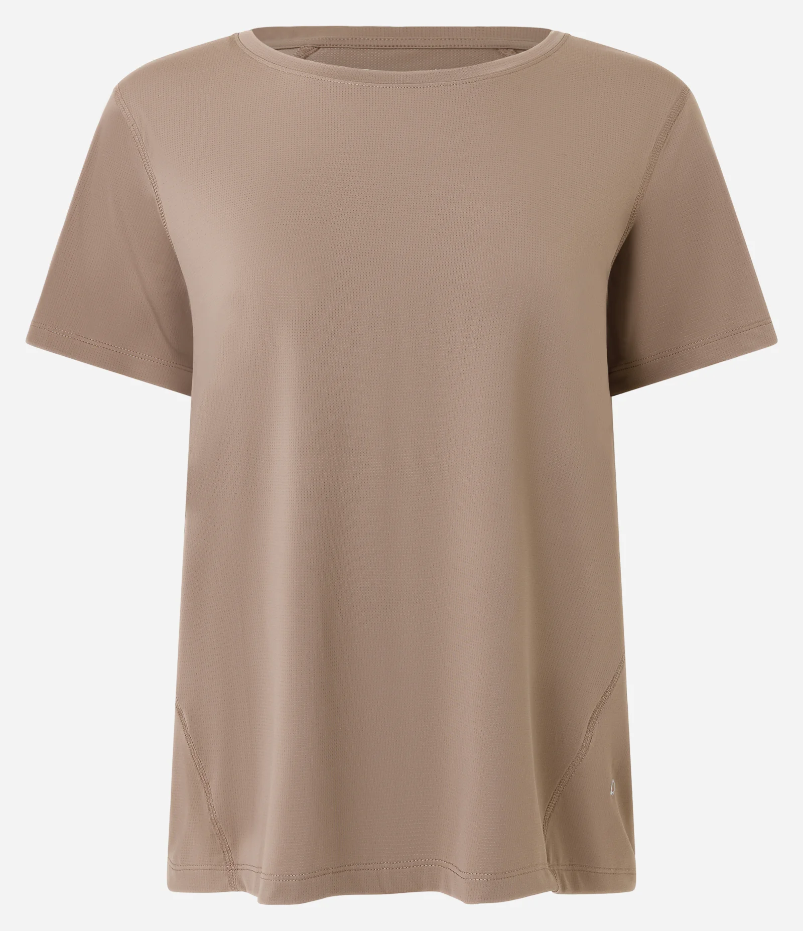 Camiseta Esportiva Manga Curta em Poliamida Marrom 1