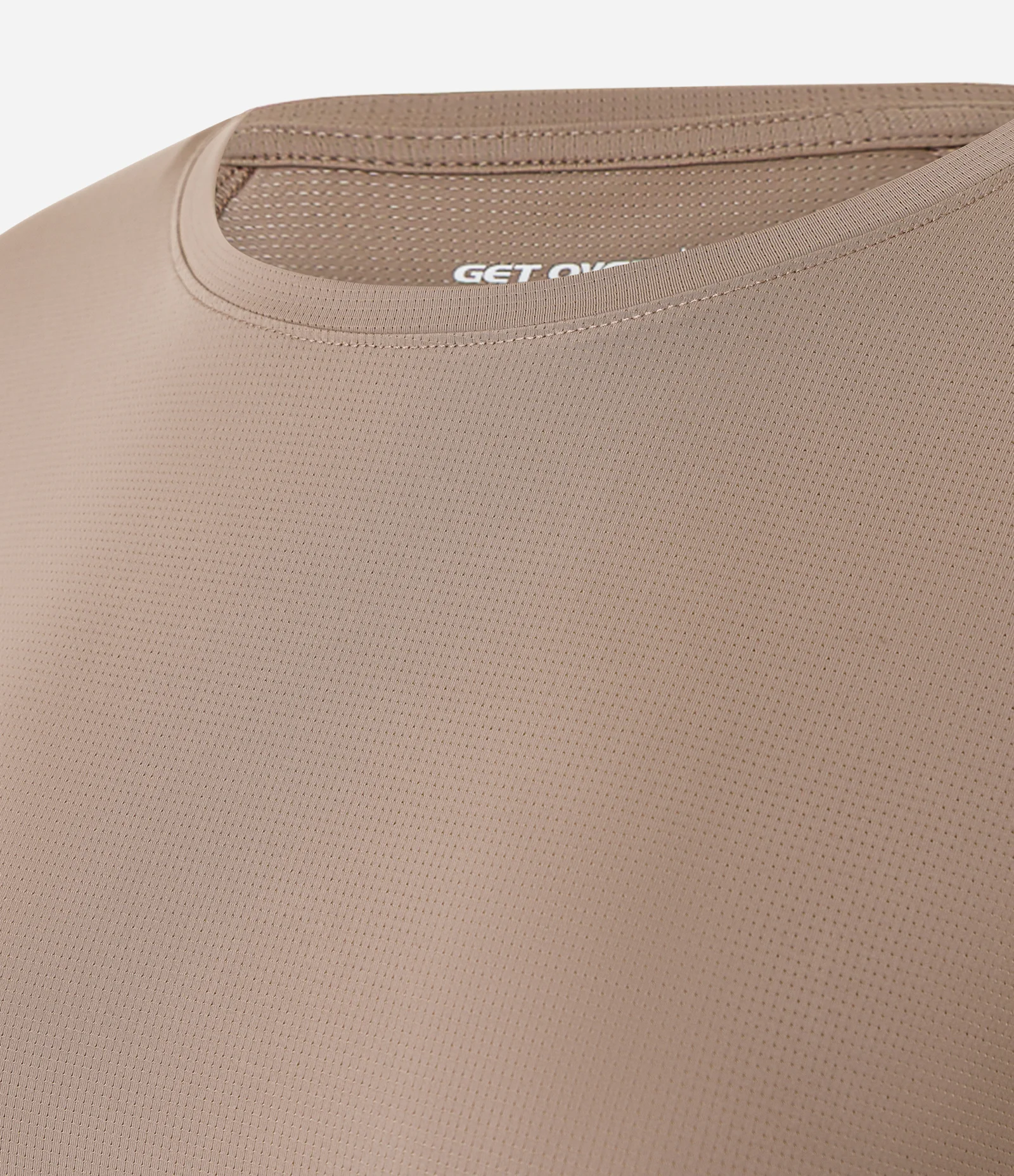 Camiseta Esportiva Manga Curta em Poliamida Marrom 2