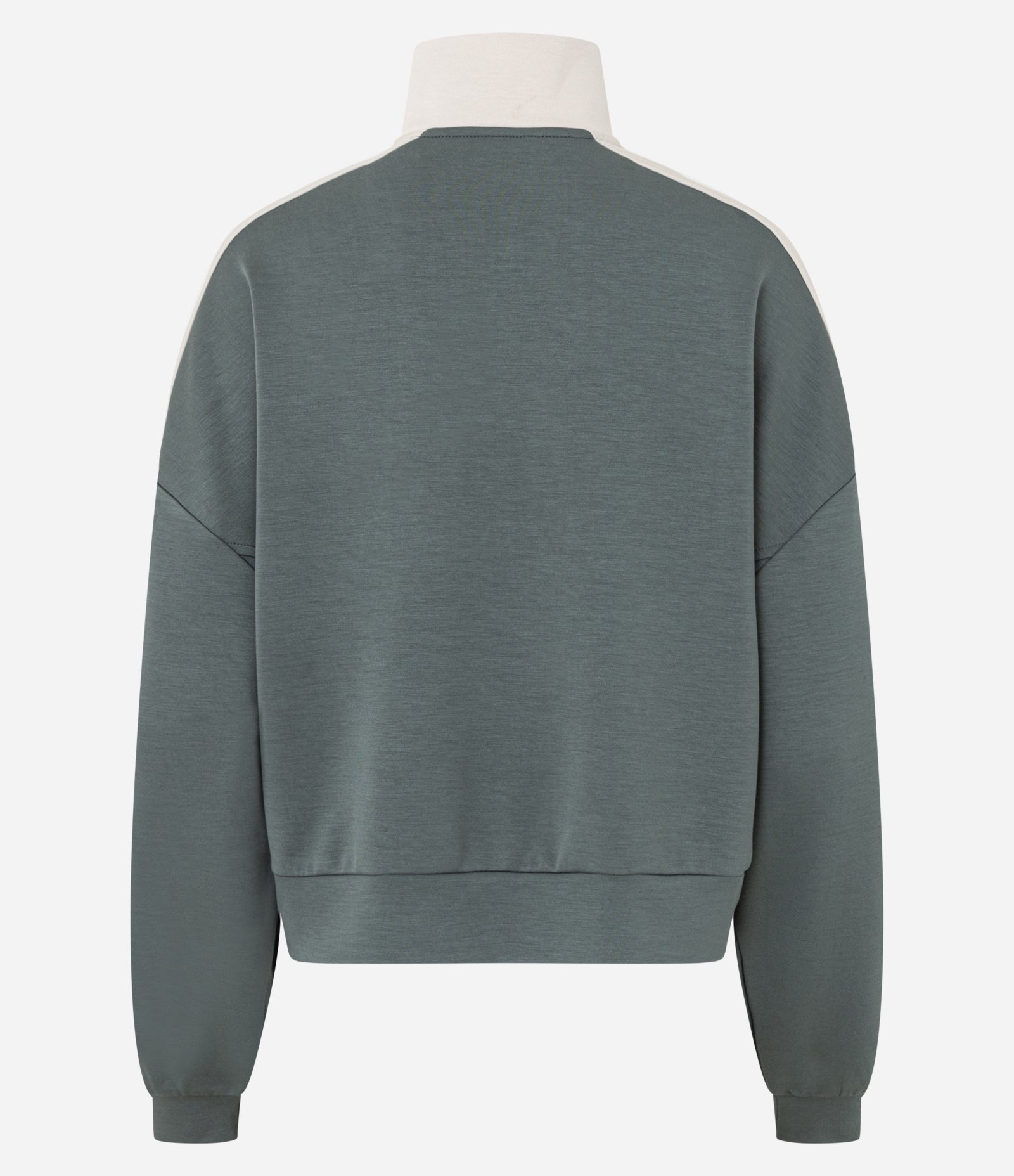 Blusão Esportivo Gola Alta com Zíper e Estampa Central Cinza 3