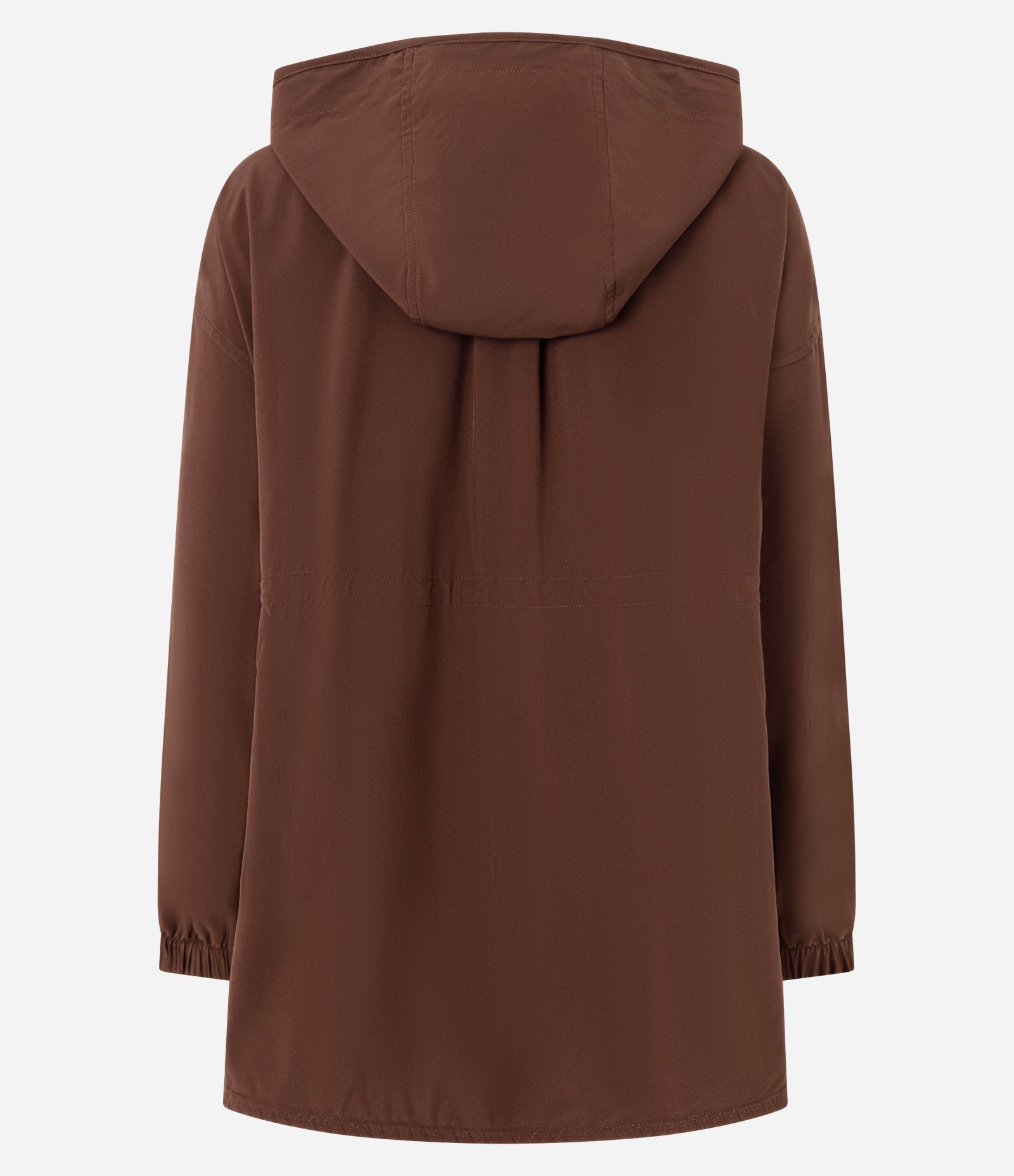 Jaqueta Parka Tecnológica com Capuz e Cintura Ajustável Marrom 6