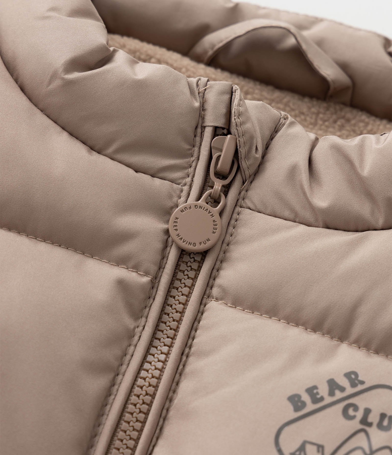 Colete Puffer Infantil com Bolsos de Lapela – Tam 1 a 6 Anos Bege 5