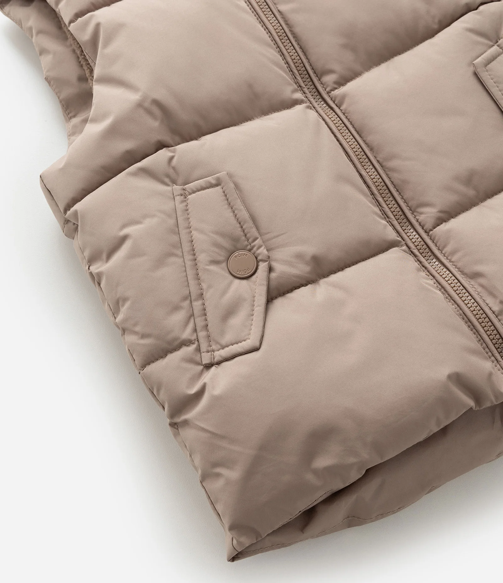 Colete Puffer Infantil com Bolsos de Lapela – Tam 1 a 6 Anos Bege 6