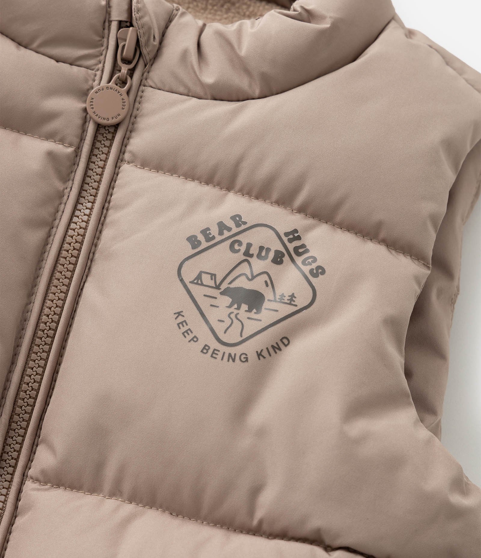 Colete Puffer Infantil com Bolsos de Lapela – Tam 1 a 6 Anos Bege 7