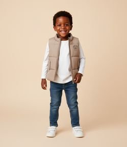 Colete Puffer Infantil com Bolsos de Lapela – Tam 1 a 6 Anos