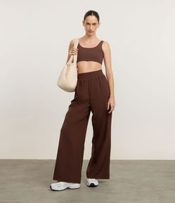 Calça Reta Esportiva com Cós Elástico