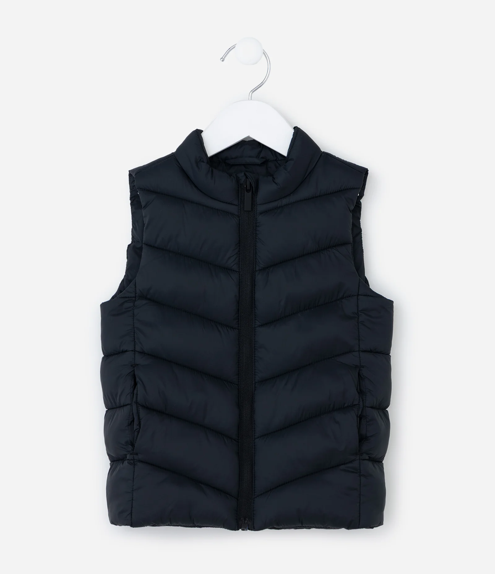 Colete Básico Infantil em Microfibra  com Gola Alta - Tam 1 A 4 Anos Preto 2